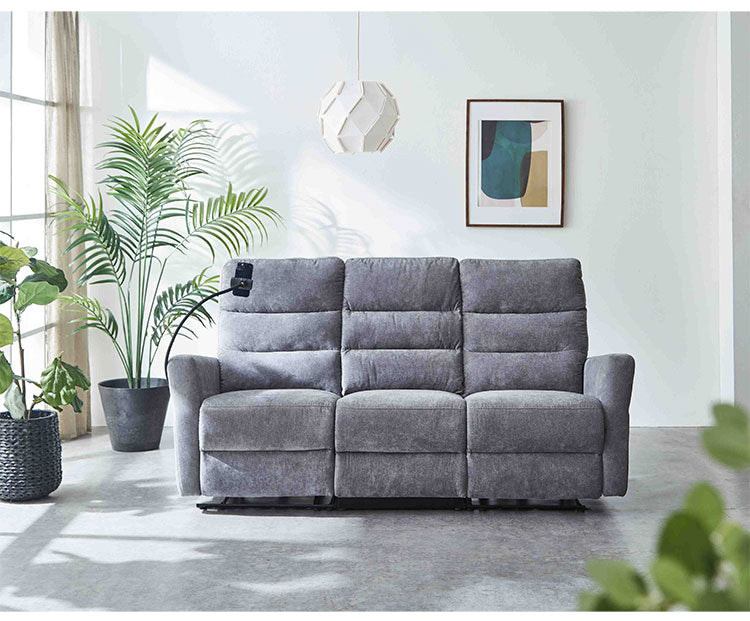 電動ソファ 3人掛け リクライニングソファ スマホホルダー付き 幅189cm