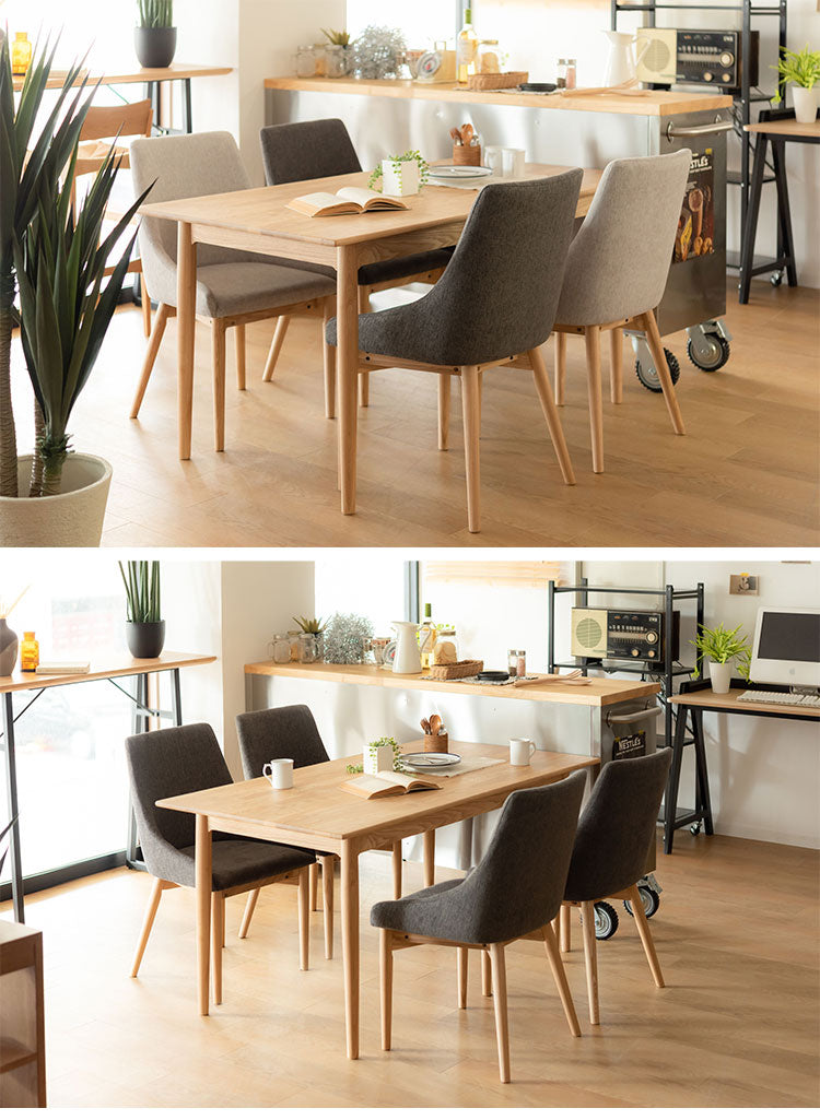 ダイニングチェア 北欧 おしゃれ アームレス ファブリック 布地 木製