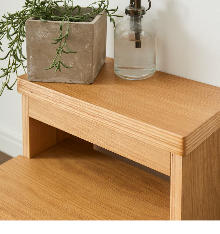 木製2段踏み台 ステップ台 子ども 子供 手洗い 脚立 木目 飾り棚