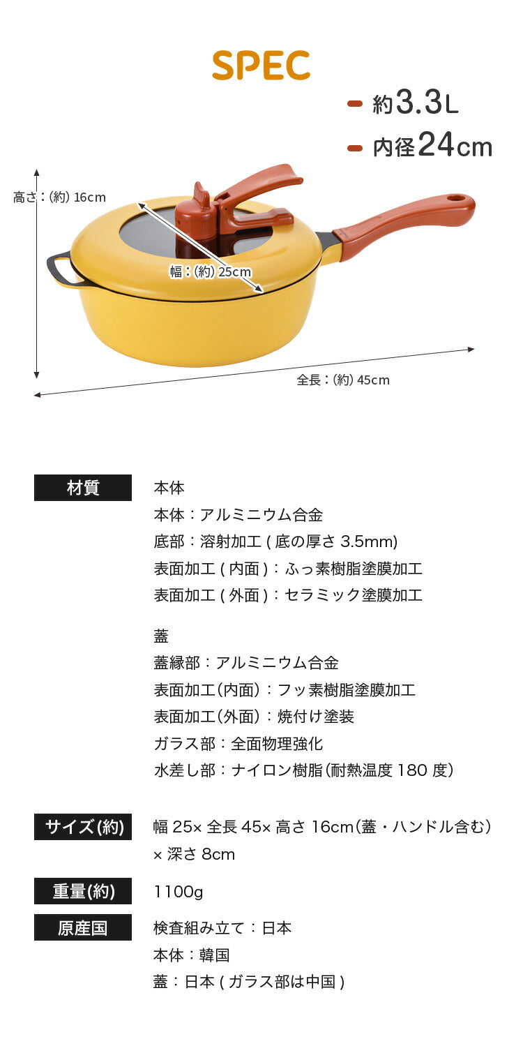 remy レミパン 平野レミ 監修 新型 フライパン 24cm 深型 蓋付き ガス