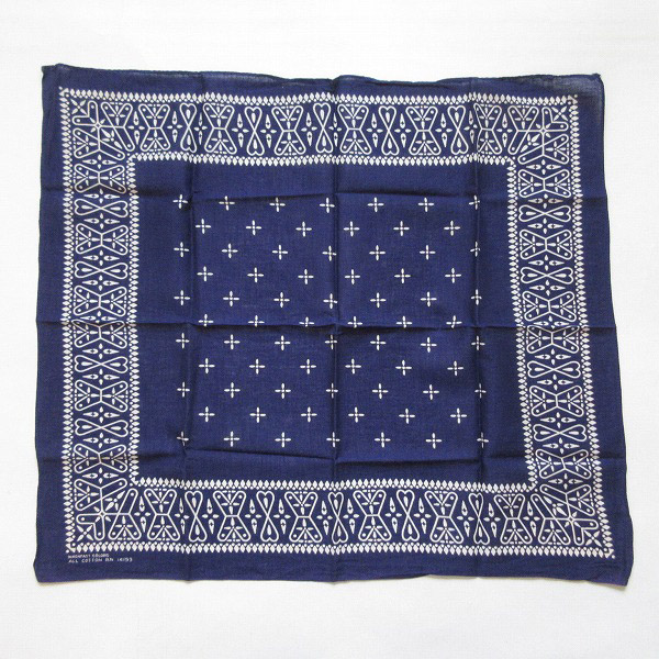 レア/極美品/人気柄/60's/クロス/ビンテージ/バンダナ/片耳/ネイビー