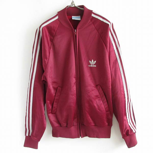 美品/80's/USA製/アディダス/ATPジャージ/エンジ系【S程度】adidas