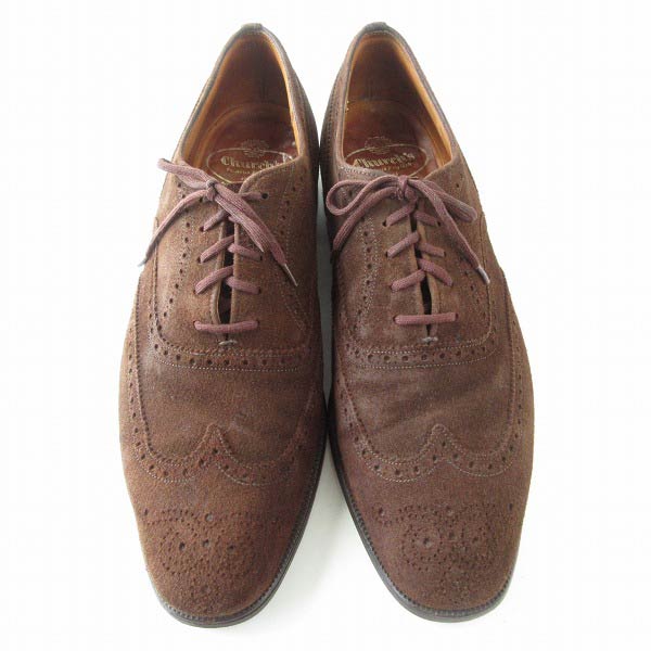 美品 旧チャーチ 3都市 Church's REAL CAPE BUCK ウィングチップ 茶系