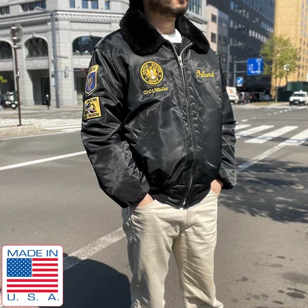 80's USA製 Timber King B-15タイプ US ARMY フライトジャケット 黒 L