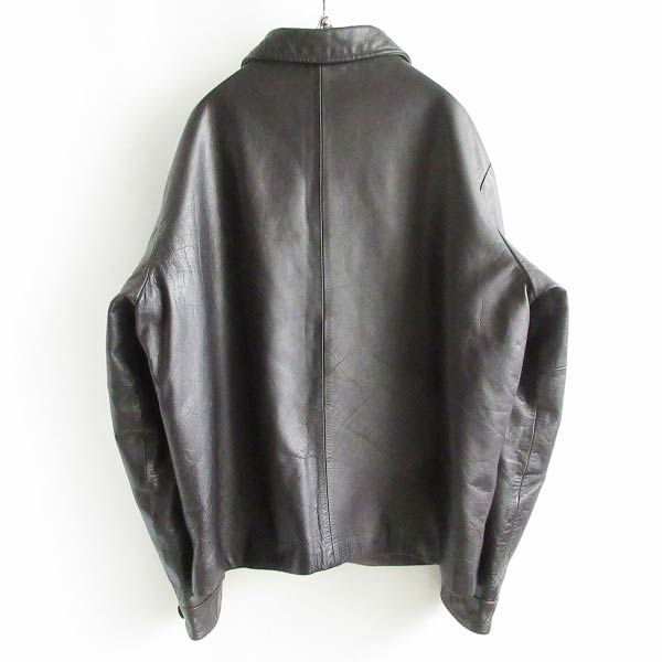 90s GAP オールド ギャップ 肉厚 レザー ジャケット L ダークブラウン