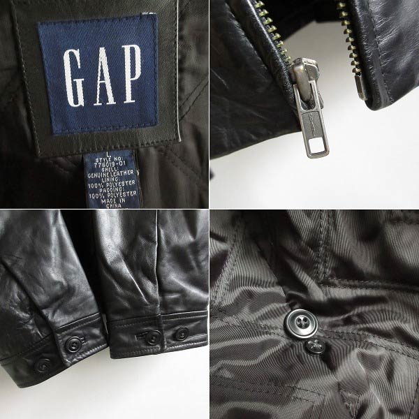 90s GAP オールドギャップ 良質 レザージャケット 黒 L ショート