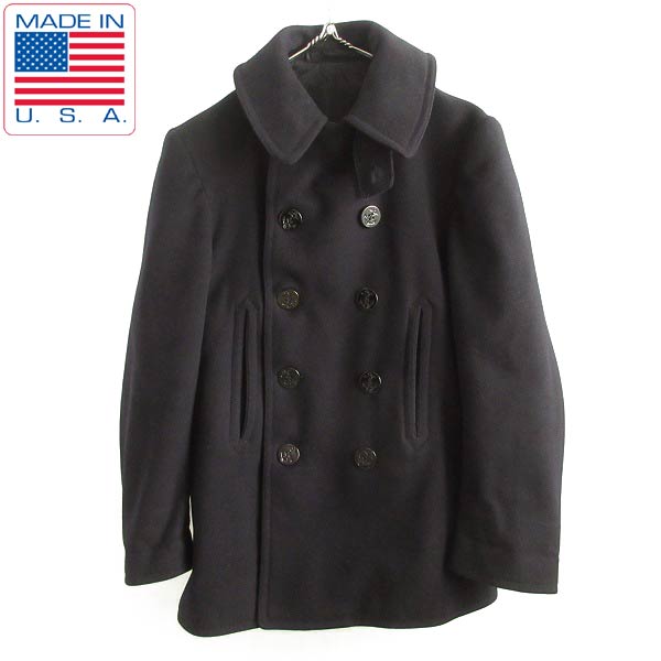 希少 USA製 40s 実物 米軍 US NAVY 10ボタン Pコート 大きめM程度