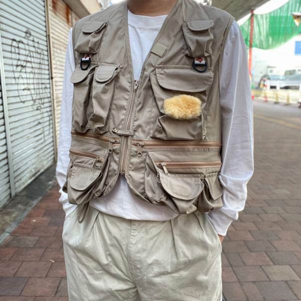 70s Columbia コロンビア フィッシング ベスト ベージュ系 XL