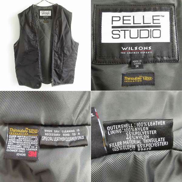 90s WILSONS LEATHER レザー ジャケット 黒 M シンサレート着脱