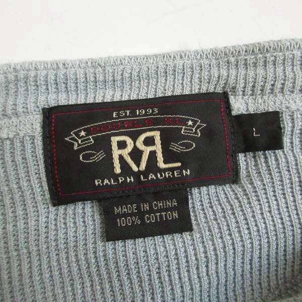 希少 RRL ワッフル サーマル ヘンリーネック シャツ Lサイズ 長袖 ロン