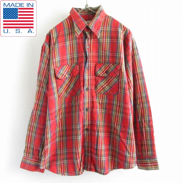 70s-80s USA製 FIVE BROTHER ネルシャツ XL | 赤系ベース 長袖シャツ