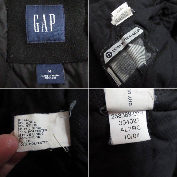 OLD GAP オールド ギャップ 短丈 ウール スポーツ ジャケット 黒 M