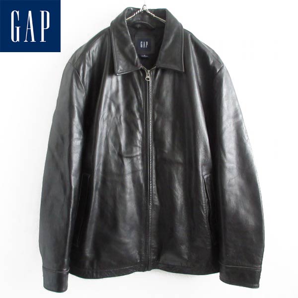 OLD GAP オールド ギャップ 短丈 レザージャケット 黒 XL ショート