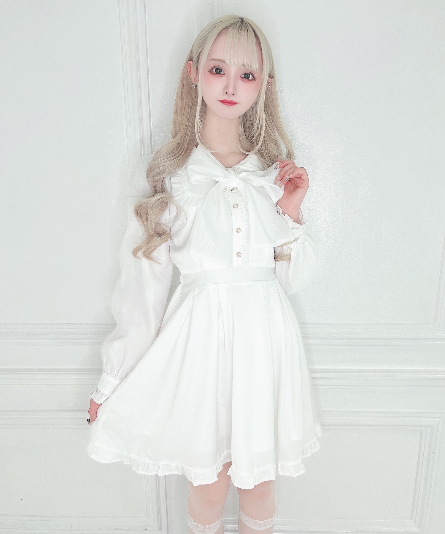 シフォンフリルビッグリボンワンピース – BUNNY APARTMENT