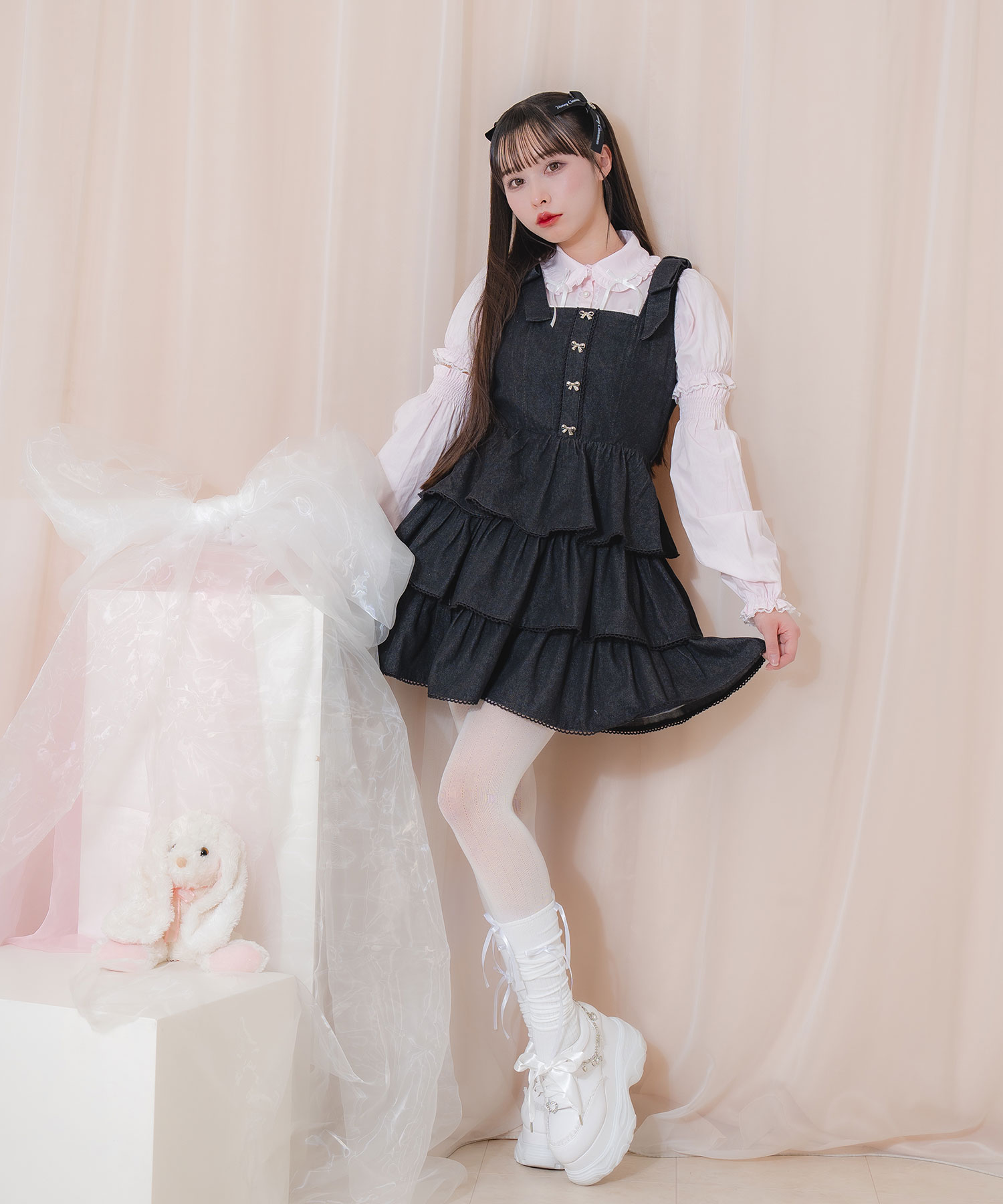 期間限定SET FAIR】アームカバー付きコルセット風ブラウス ジャンパー