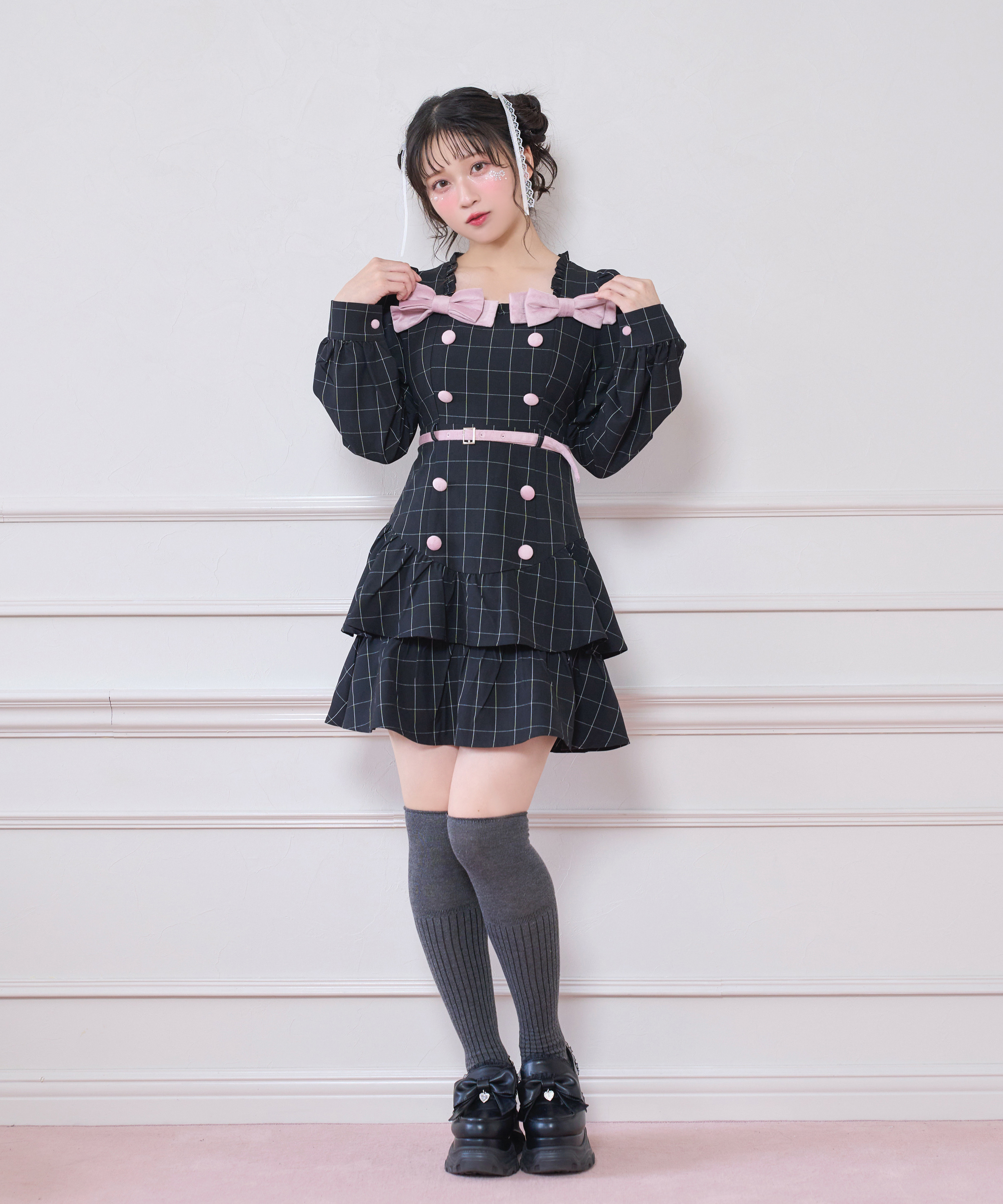 ベロアリボン配色ワンピース – BUNNY APARTMENT