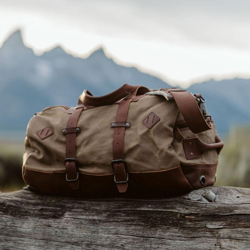 Vintage Travel Bag: Leather & Canvas | Buffalo Jackson