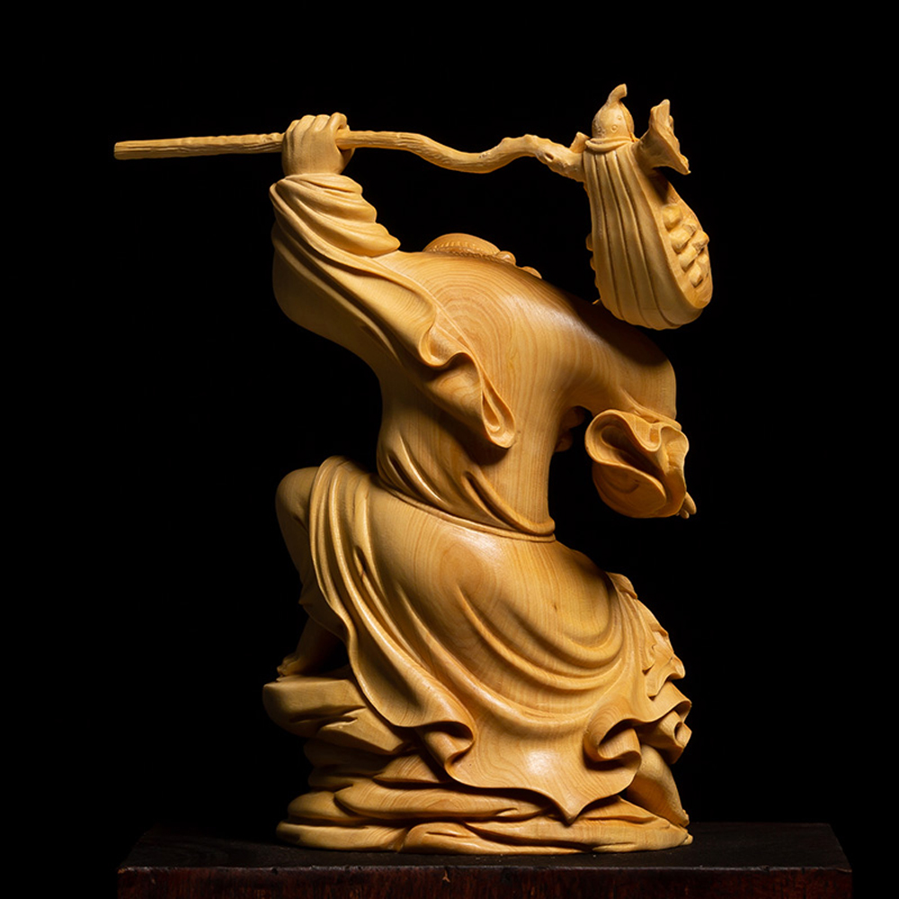 仏像専門店 仏像屋 / 天然ツゲ 黄楊 柘植 木彫り彫刻達磨像 達磨大師