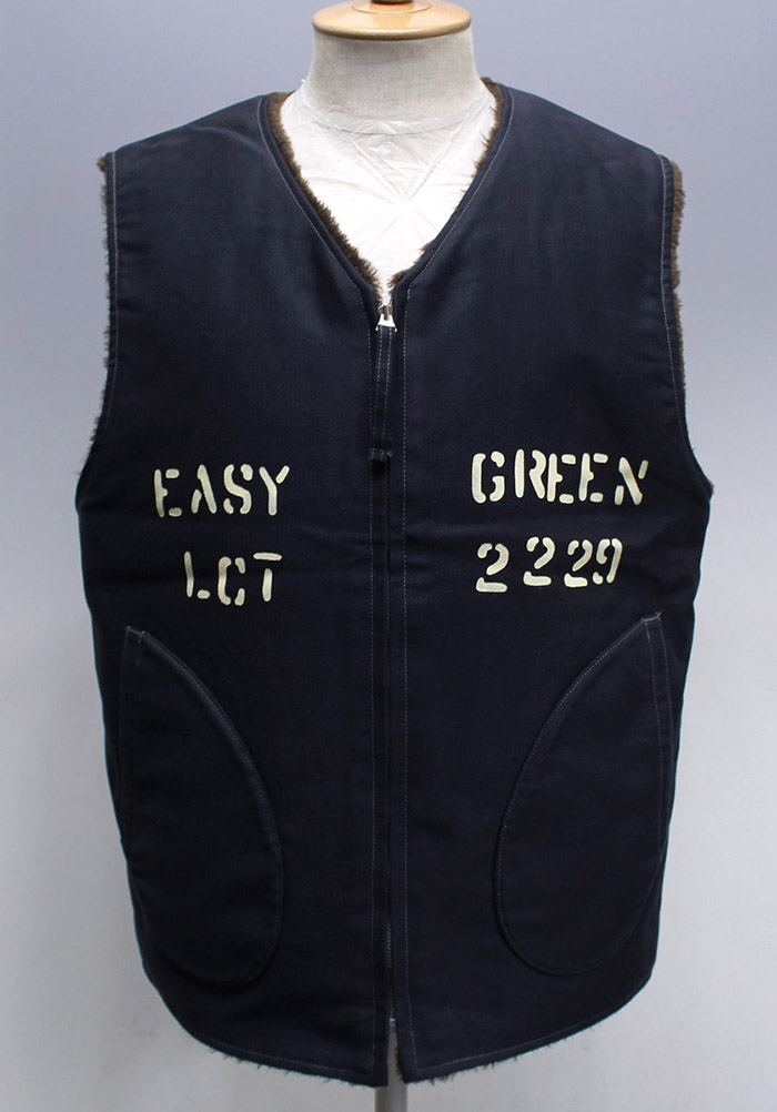 リアルマッコイズ U.S.N. ALPACA VEST / EASY GREEN カスタム アルパカ