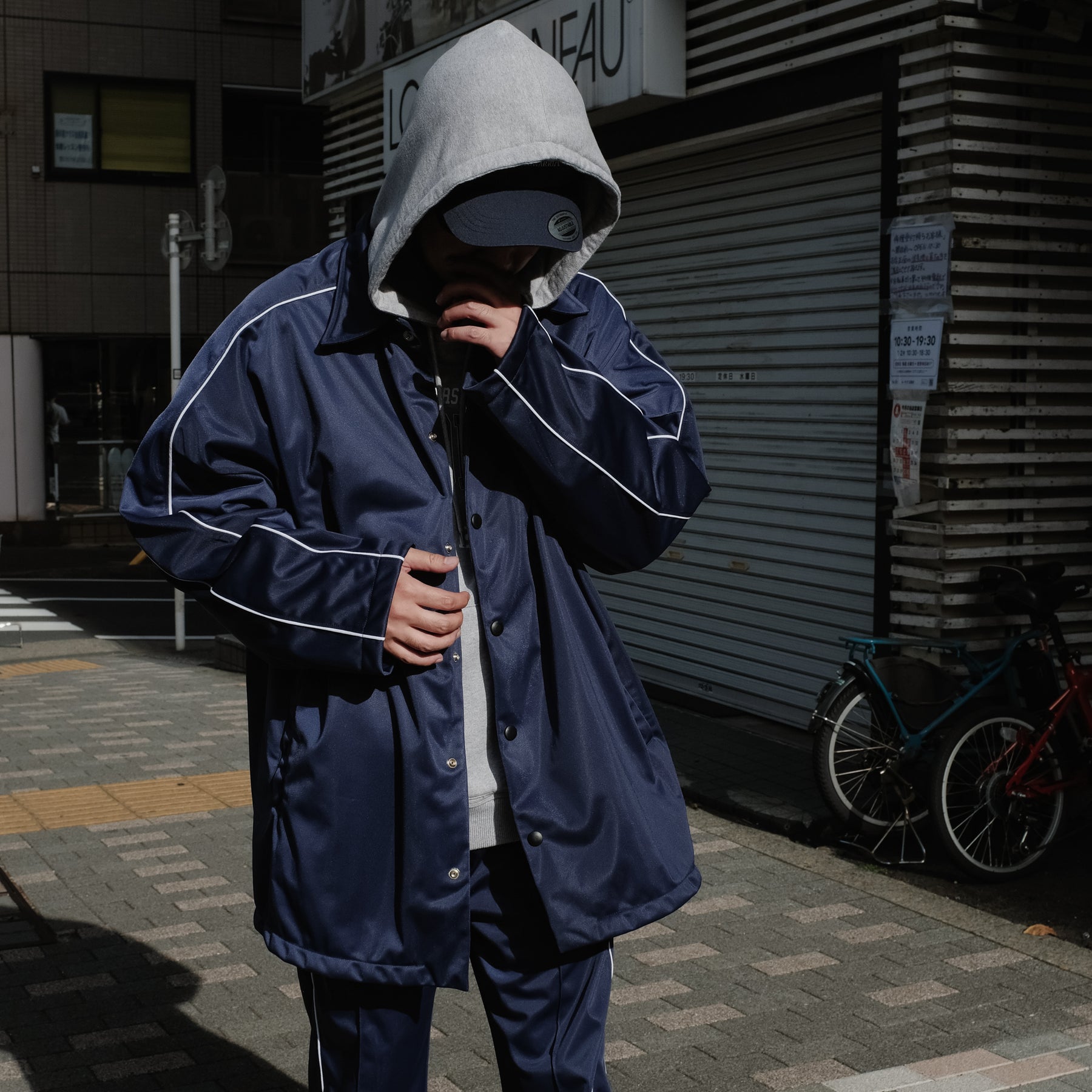 WILLY CHAVARRIA / MONSTER PUFFER TRACK JACKET NAVY