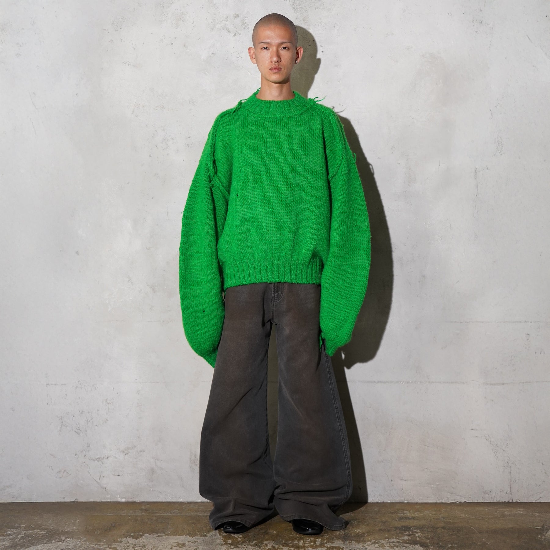 LU'U DAN / KINGPIN KNIT SWEATER NEON GREEN