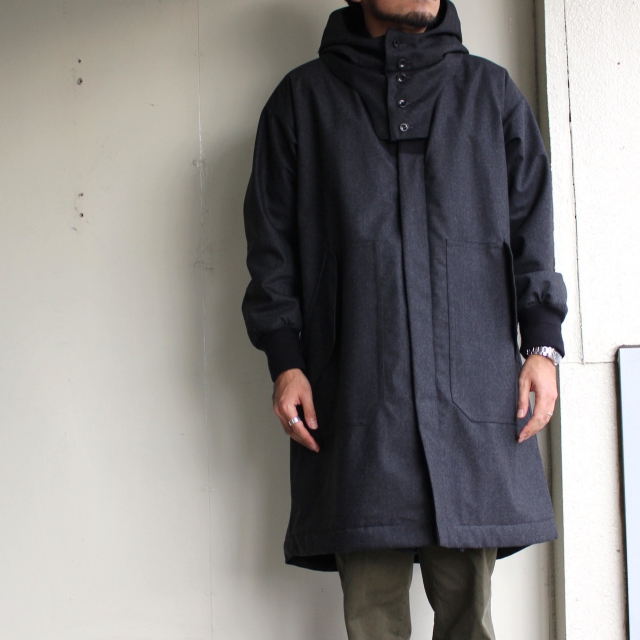 HAVERSACK 高密度ウールエターミンコート 471832 （チャコール） - C