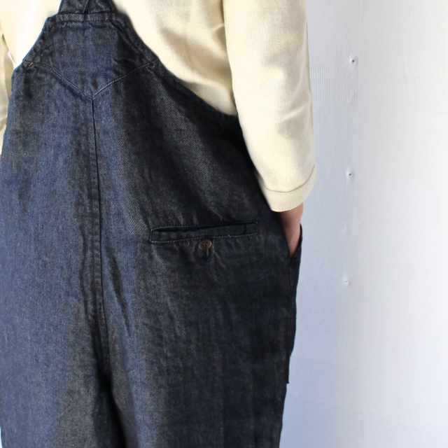 Hands of creation リネンデニムサロペット Indigo / Black - C