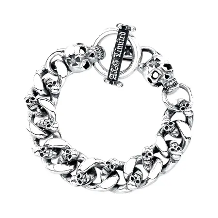 買取価格33,000円】A&G(エーアンドジー) ブレスレット SKULL CROSS