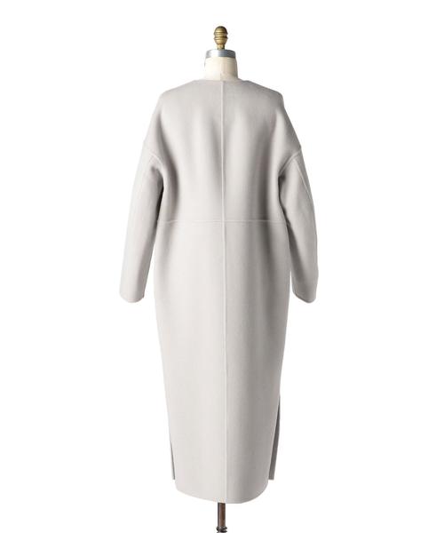 Drawer（ドゥロワー）の「Drawer ウールケヌキロングノーカラーコート