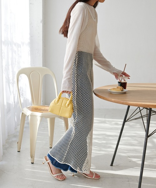 DISCOAT（ディスコート）の「メッシュロングワンピース（ワンピース