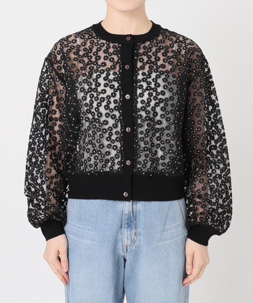 IENA（イエナ）の「《追加2》フラワーレースニットカーディガン