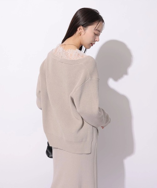 Vネックレースプルオーバー（ニット/セーター）｜Mystrada（マイ