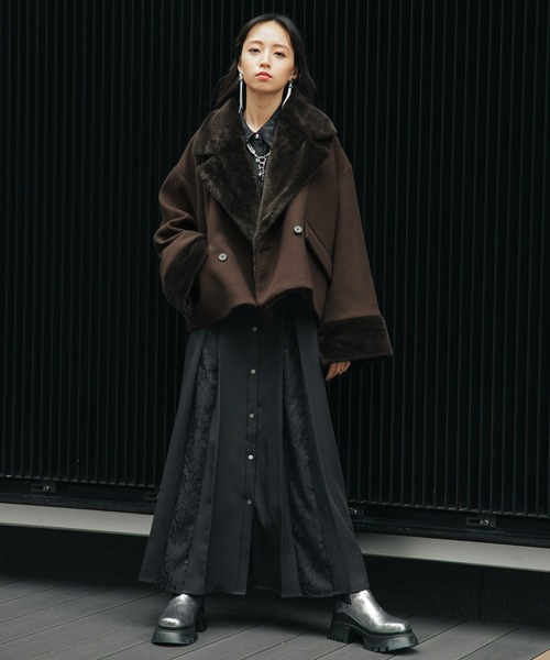 HARE（ハレ）の「ウーリーテックフェイクファーショートコート(HARE