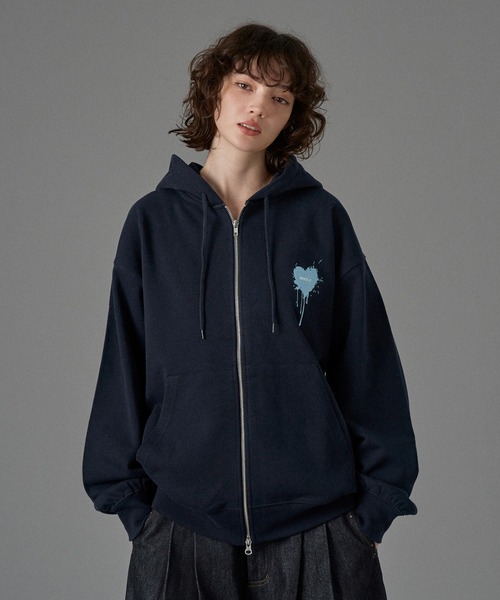 セール】26SS HEART LOGO FULL-ZIP HOODIE / ハートロゴフルジップ