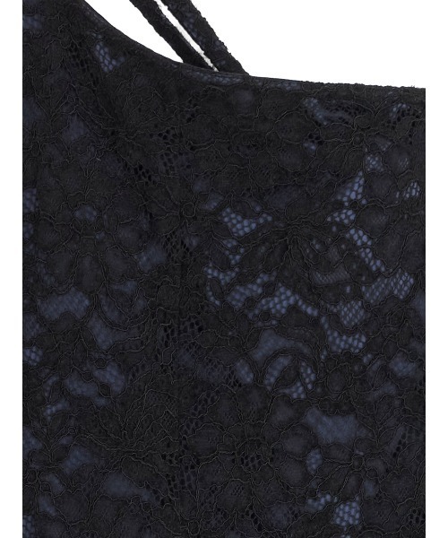 Ameri（アメリ）の「ONE SHOULDER LACE FLARE ROMPERS（サロペット