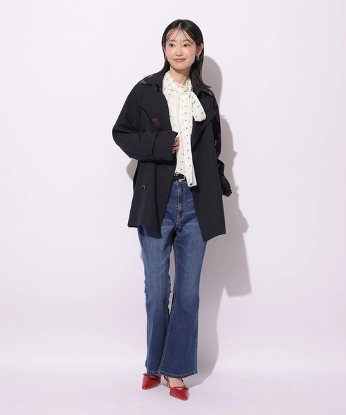 レザー切り替えミドルトレンチ（ダウンジャケット/コート）｜Mystrada