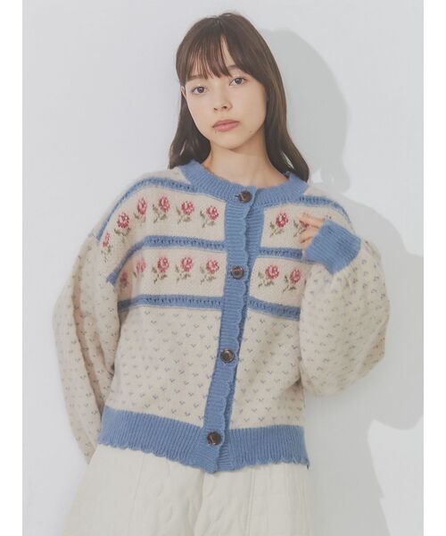 merry jenny（メリージェニー）の「flower gardenニットカーディガン