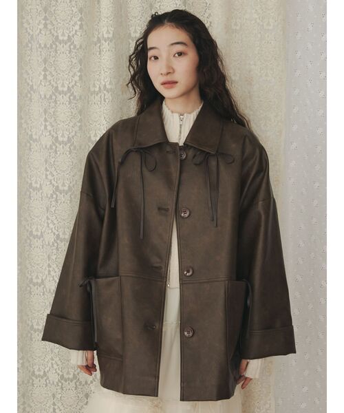 merry jenny（メリージェニー）の「ribbon Vintage like ｵｰﾊﾞｰｼﾞｬｹｯﾄ