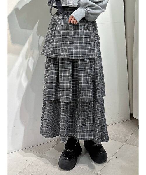 merry jenny（メリージェニー）の「チェックリボンティアードスカート