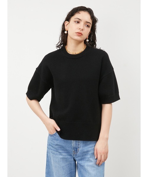 Mila Owen（ミラオーウェン）の「ミドルゲージハーフスリーブニット