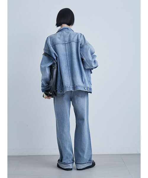 MIESROHE（ミースロエ）の「裾折り返しストレート美脚デニム（デニム