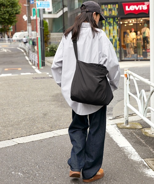 2WAYナイロン ドローストリングDカン付 ビッグショルダーバック MONO