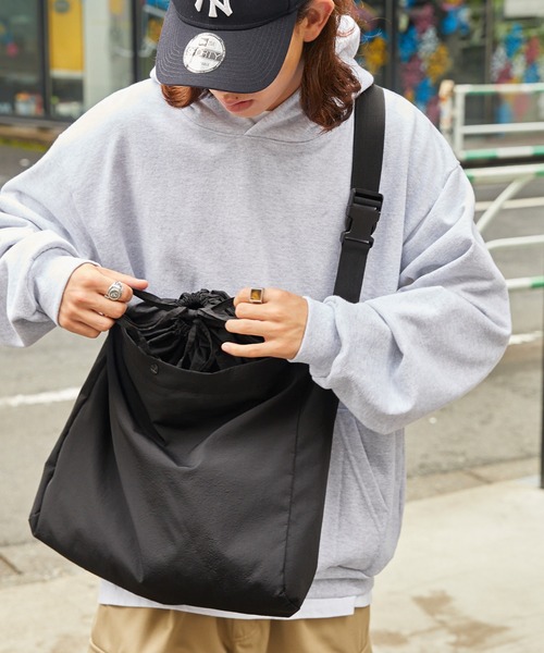 2WAYナイロン ドローストリングDカン付 ビッグショルダーバック MONO