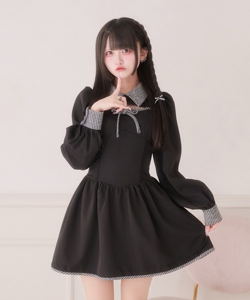 セール】胸開き配色ワンピース（ワンピース）｜Pal elfy（パル