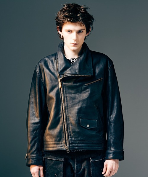 High Neck Leather Jacket / ハイネックレザージャケット（ライダース