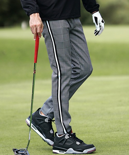 DIVINER GOLF】ゴルフパンツ メンズ グレンチェック/千鳥 ストレッチ