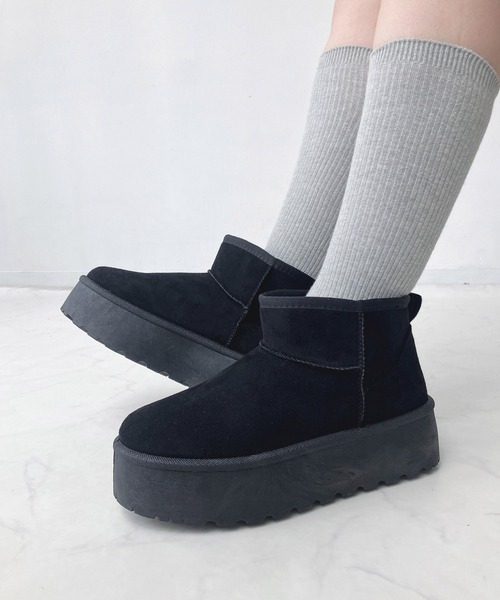 厚底ショートムートンブーツ（ブーツ）｜AS KNOW AS plus