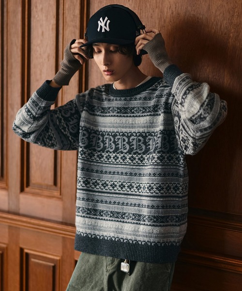3Dジャガード クラシック フェアアイル ウールニット（ニット/セーター