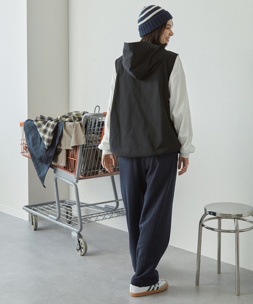 セットアップ対応】フード付きナイロンベスト MONO-MART LADY'S│MONO