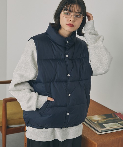 セール】スタンドカラー ナイロン 中綿ベスト（ダウンベスト）｜MONO